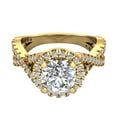 thumbnail image 5 of Infinity Style Shank Halo Diamond Engagement Ring 1.55 Carat Total Weight 18K Gold (G,VS1), 5 of 6