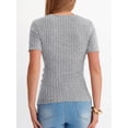 thumbnail image 7 of ANRABESS Womens Tops Short Sleeve V Neck Sexy Ribbed Knit Slim Fit Lightweight Sweater 2026 Summer Dressy Casual T-Shirts Small, 7 of 7