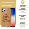 thumbnail image 7 of Case Yard Wooden Case Outside Soft TPU Silicone, Slim Fit Shockproof Wood Protective Phone Cover for Girls Boys Men and Women, Supports Wireless Charging US Army Logo Design case for iPhone-11-Pro-Max, 7 of 7