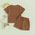thumbnail image 4 of Okbabeha Toddler Girl Boy Summer Clothes Little Dude Short Sleeve Waffle Shirt Shorts Set Infant Baby Cute Outfits, 4 of 7