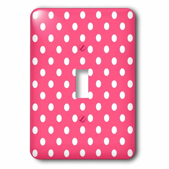 3dRose, Pink and White Polka Dot Print, single toggle switch