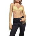 thumbnail image 1 of Women'S Rhinestone Body Chains Long Sleeve Tops Crystal See Through Mesh Fishnet Shirts Outfits Gold L, 1 of 7