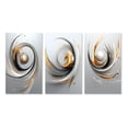 thumbnail image 2 of Designart "Wilderness Ambition White Abstract Swirls III" Abstract Shapes Wall Art Set Of 3 - Transitional Gold Gallery Wall Set For Home Decor, 2 of 6