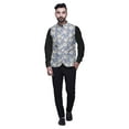 thumbnail image 4 of Atasi Floral Marriage Ethnic Coat For Men Printed Nehru Jacket Mens Bandhgala Casual Vest Jacket-Large, 4 of 6