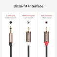 thumbnail image 3 of Cable de 3,5 mm a RCA Yumiwoow, paquete de 2, 1 m, sonido HiFi, carcasa metálica, 3 of 8