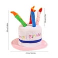 thumbnail image 3 of CuiLiyq Happy Birthday Cake Hat, Fancy Dress Party Hats, As Party Favors, Cake And 5 Multicolor Candles, Suitable for Children (Pink), 3 of 6
