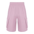 thumbnail image 4 of Haitryli Girls Kids Boys Cargo Shorts Hip-hop Fashion Clothing And Work Pants Gymnastic Trunk Gym Bottoms Pink 130-M, 4 of 5