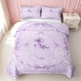 thumbnail image 2 of Erosebridal Bright Satin Bow Ribbon Quilt King for Girls, Romantic Floral Print King Coverlet Set, 3 Pieces 1 Bedspread and 2 Pillowcases, 2 of 7