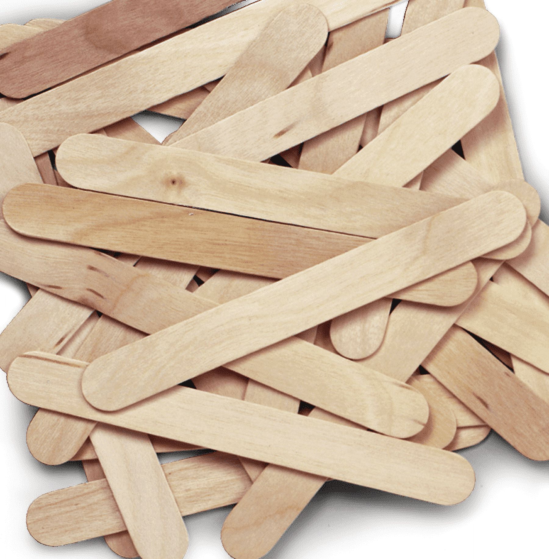 Wideskall Flat Natural Wood Craft Sticks Popsicle Sticks Bulk 4-1/2 x 3/8  - Pack of 360