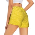 thumbnail image 3 of Disketp Yellow Glitter Print Women's Shorts Workout Shorts for Athletic Gym Running Shorts with Phone Pockets Small, 3 of 8