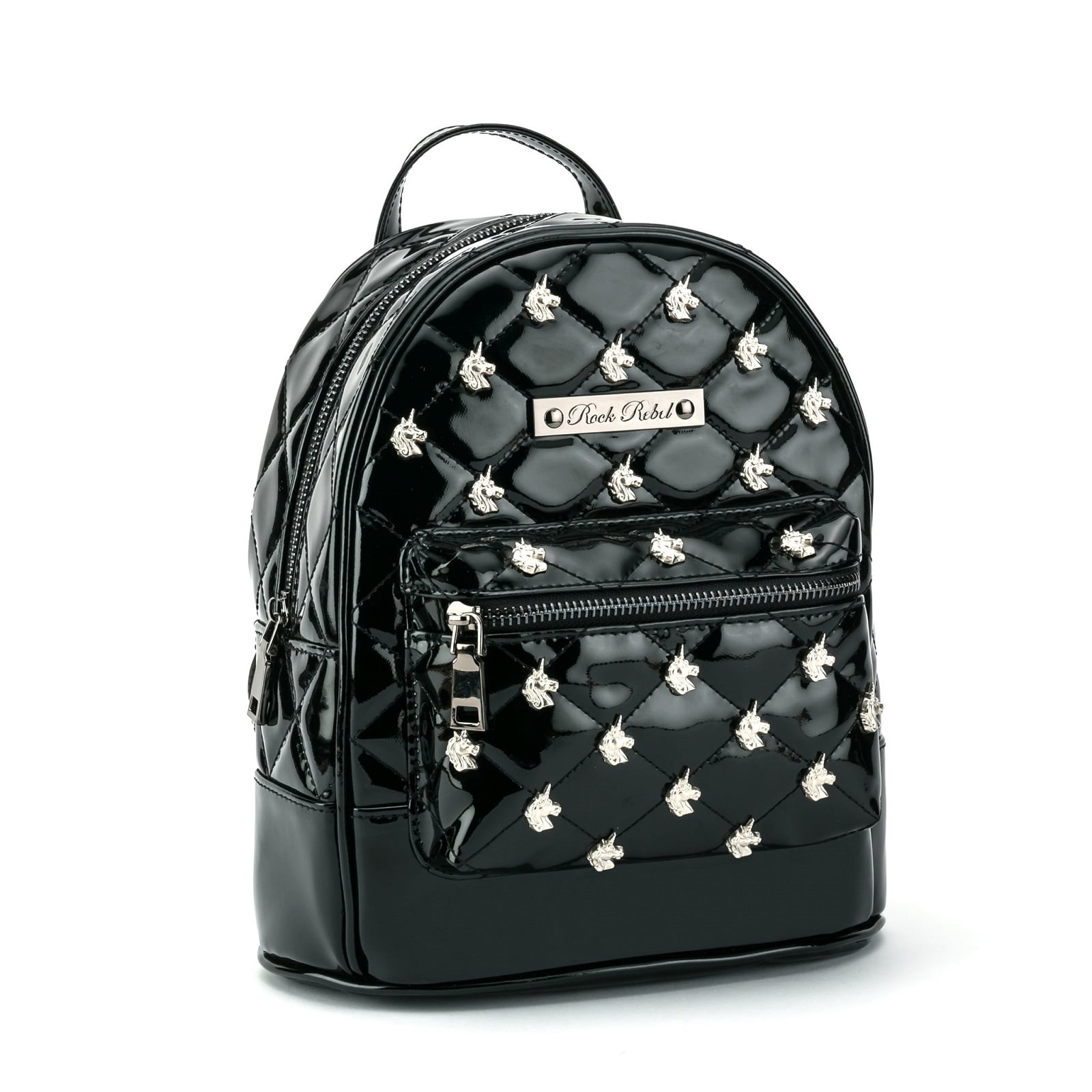 mini black studded backpack