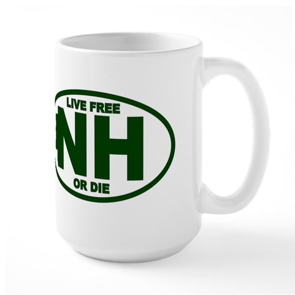 CafePress - New Hampshire Live Free Or Die Mug - 15 oz Ceramic Large White Novelty Mug
