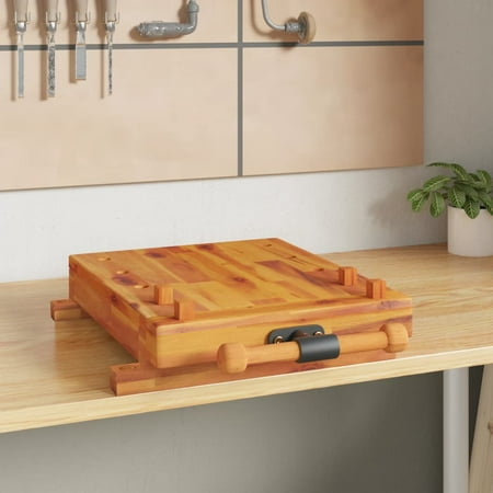 

Tomshoo Solid Wood Acacia Workbench Tabletop with Vice Sturdy and Durable Ideal for Workstations