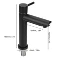thumbnail image 3 of G1/2" Stainless Steel Single Cold Water Faucet for Sink, Black, Straight Type (No Tube), 3 of 4