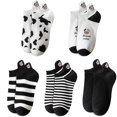 thumbnail image 1 of Calcetines de algodón para mujer, calcetines de corte bajo, calcetines tobilleros, paquete de 5 para uso doméstico y al aire libre, 1 of 5