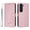 Pink, variant on Flip Case for Samsung Galaxy S23 RFID Blocking Magnetic Clasp Wallet Case with 3 Card Slots and Kickstand Function