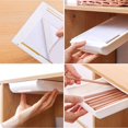 thumbnail image 5 of Cajón de mesa Caja de almacenamiento ABS Debajo del escritorio Bandeja organizadora de papelería (Blanco L), 5 of 5