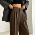 thumbnail image 4 of Cmfcve Plus Size Wide Leg Dress Pants for Women Wrinkle Free High Waist Business Casual Trousers, 4 of 6