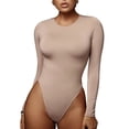 thumbnail image 1 of Body para mujer, Body para mujer, Body delgado de color puro, Body de manga larga, integración sin costuras, 1 of 7