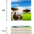 thumbnail image 3 of FMSHPON Milk Cow Pasture Meadow Grassland Set of 4 Coaster for Drinks, Absorbent Ceramic Stone Coasters Cup Mat with Cork Base for Home Kitchen Room Coffee Table Bar Decor, 3 of 4