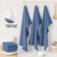 thumbnail image 4 of Simmore Premium Kitchen Towels, 100% Cotton Dish Towels for Drying Dishes, Ultra Soft Absorbent Ribbed Terry Towels Set with Hanging Loop, 18"x 28", 6 Pack, Navy Blue, 4 of 10