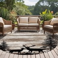 thumbnail image 4 of Deer Silhouettes Round Area Rug 8Ft Washable Large Circle Rugs for Living Room Dorm, Trees Wooden Retro Art Farmhouse Non-Slip Carpet Floor Mats Indoor Outdoor Carpet Runner Aesthetic Home Decor, 4 of 8