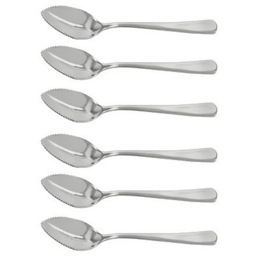 Sleek Stainless Steel Dessert Spoons Best Serrated "Grapefruit" Spoon