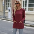 thumbnail image 3 of PTHTECHUS Women Long Sleeve Shirts Winter Crew Neck Casual Tops Lightweight Pullover, 3 of 6
