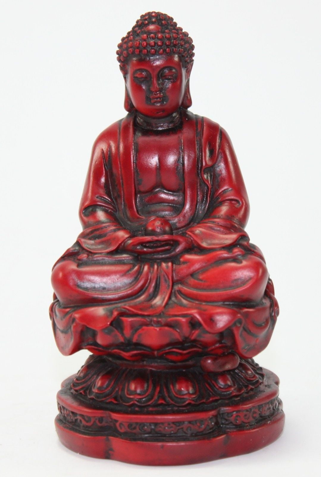 XXXXX Red Feng Shui Meditating Buddha Figurine Luck Prosperity Paperweight Statue D Walmart