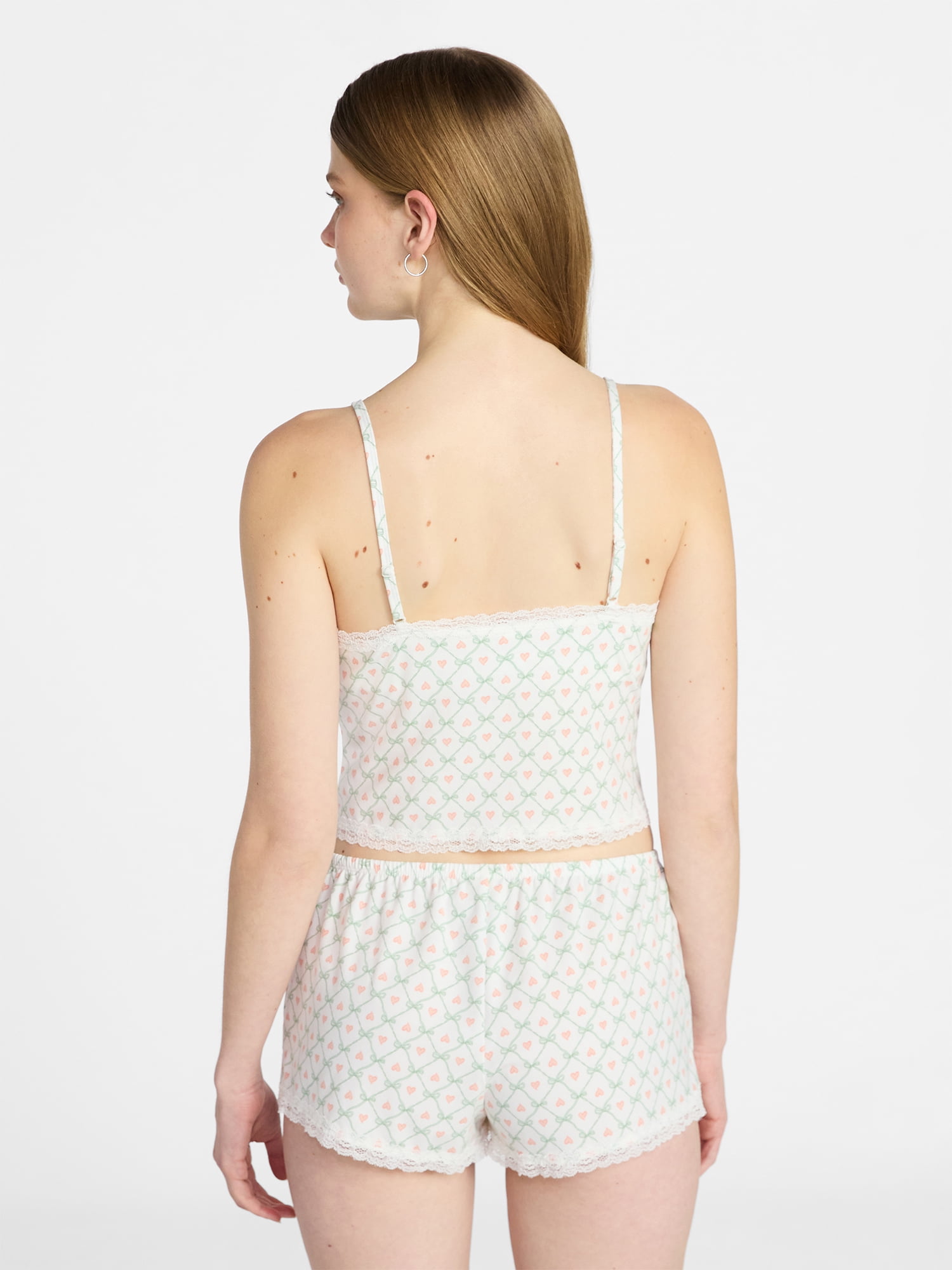 No Boundaries Single Jersey Lace Sleep Cami Top, Women's XXS-3X