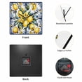 thumbnail image 2 of Yellow Lemon Wooden Wall Clock Silent Non Ticking, Middle Century Blue Italian Textured Square Wall Clocks Battery Operated, Decor Clock for Home Office, Living Room, Kitchen, 12 Inch, 2 of 9