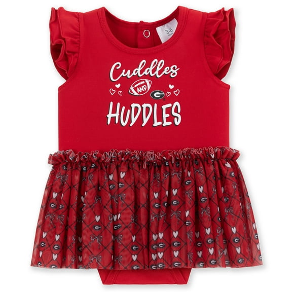 Girls Infant ZooZatz Red Georgia Bulldogs Onesie Dress