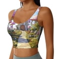 thumbnail image 2 of Daiia Dreamy Mushroom House Printed Women's Sports Bra, Breathable Activewear Bra with U-Back Design and Removable Pads, Comfortable and Supportive for Yoga, Workout-Large, 2 of 8