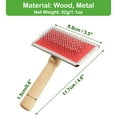 thumbnail image 4 of Unique Bargains Self Cleaning Dog Slicker Brush, Pet Hair Brush with Wooden Handle Dog Grooming Brush for Long Haired and Short Haired Dogs, Cats Shedding Tool, 4 of 7