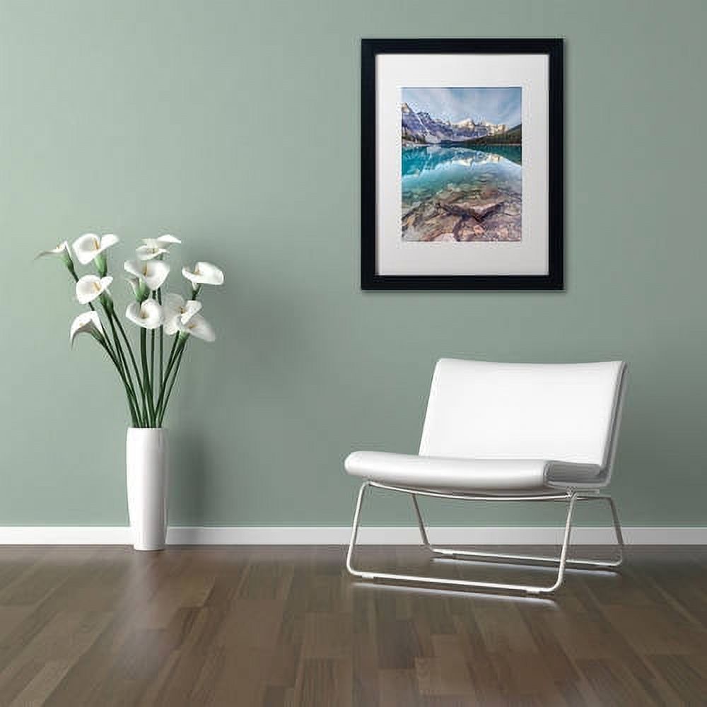 Trademark Fine Art 'Iconic Moraine Lake' Canvas Art by Pierre Leclerc, White Matte, Black Frame