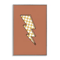 Stupell Industries Checking Lightning Bolt Abstract Painting Gray Framed Art Print Wall Art, 20 x 30