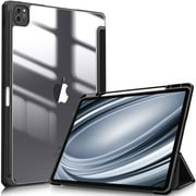 Fintie Slim Hybrid Case for iPad Pro 12.9-inch 6th Generation 2022 - Shockproof Cover with Clear Transparent Back Shell w/Pencil Holder, Also Fit iPad Pro 12.9" 5th/4th/3rd Gen