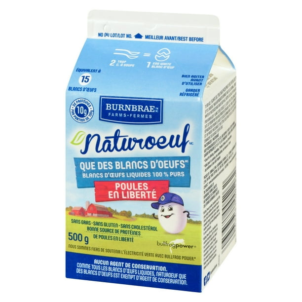 Naturegg Simply Egg Whites Free Run Burnbrae Farms 500g Walmart