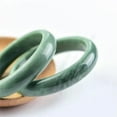 thumbnail image 6 of HOOUN Fine Jewelry Natural Green Jadeite Jade Gemstone Bangle Bracelet 56-64mm-62mm, 6 of 9