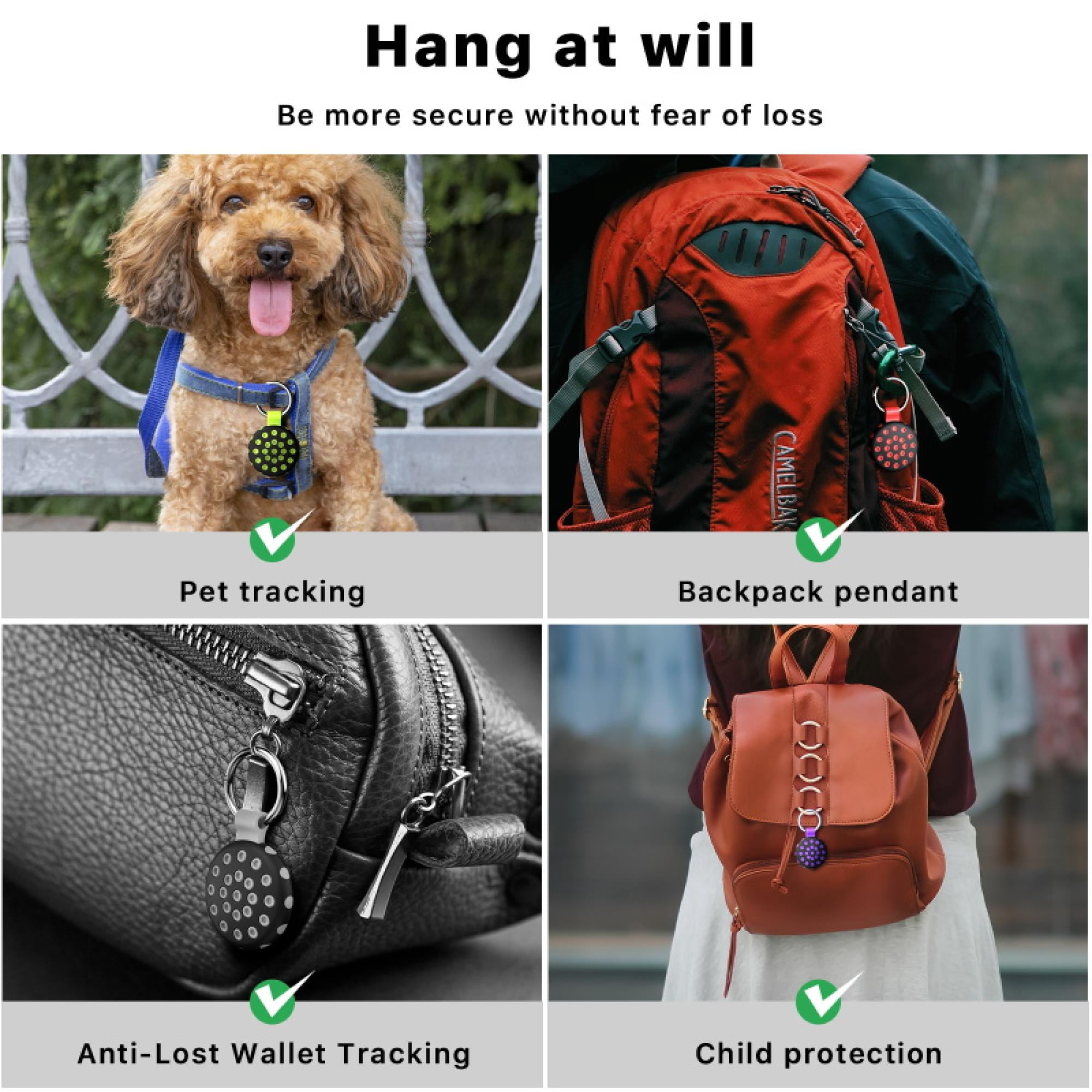4 Pack off Active Track Case for AirTag – Silicone Protective Holder with Keychain Clip for Keys, Pets, Luggage, and Bags