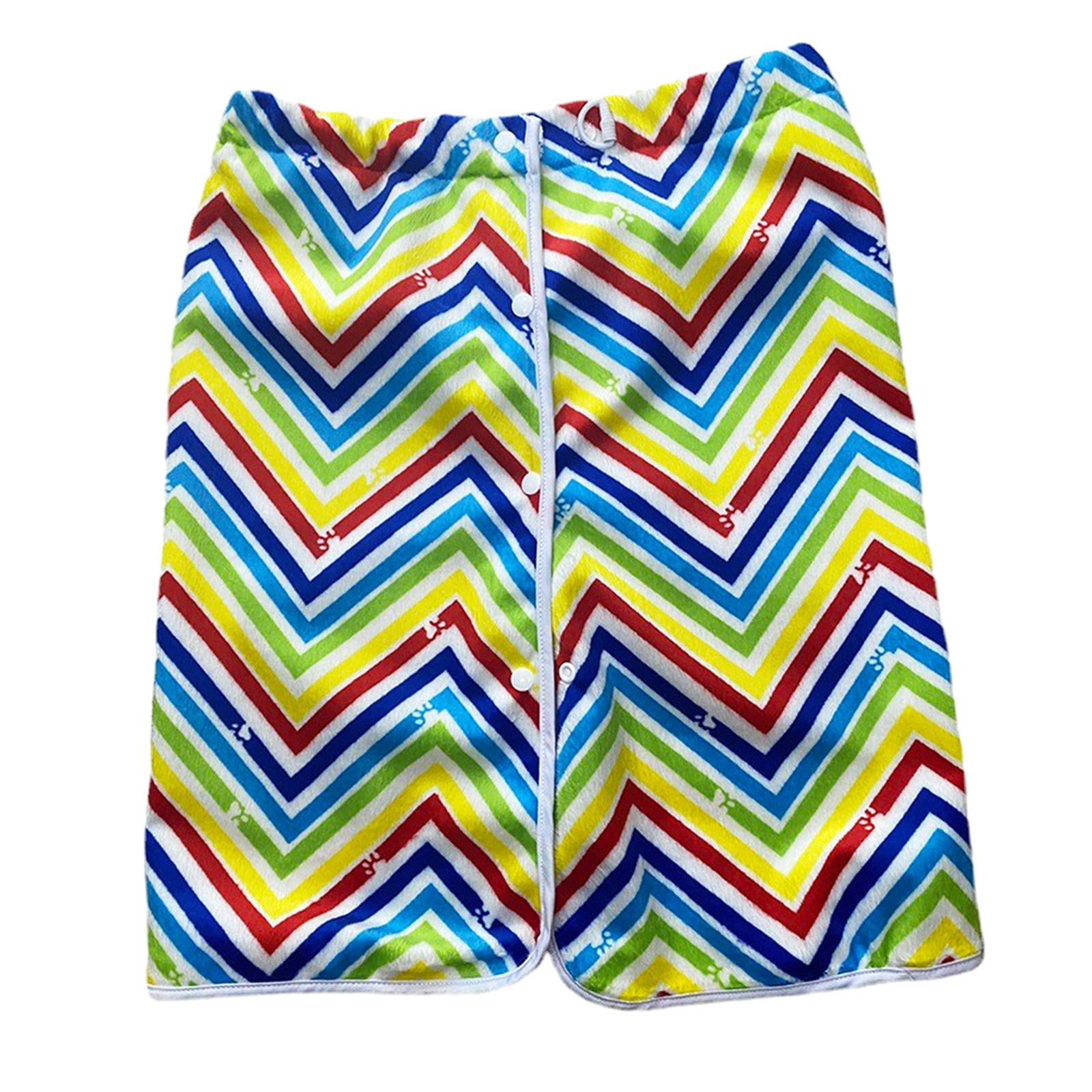 Wearable Adult Diaper Skirt ,Bed Mat ,Night Time Washable Breathable ,Adjustable Waistband, Adult Cloth Diaper Reusable for Adults Men and Women Colorful stripes XL