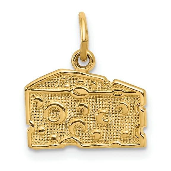Finest Gold 14K Yellow Gold Swiss Cheese Charm