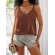 thumbnail image 3 of Ekouaer Womens Silk Satin Camisole Tank Tops V Neck Spaghetti Strap Blouses Cross Back Sleeveless Cami Shirt, 3 of 4