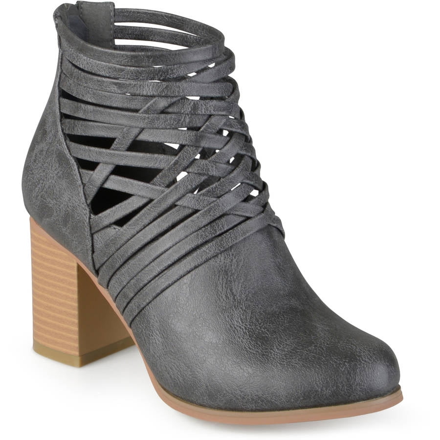 black strappy booties