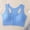 Blue, variant on Women's Fashion Solid Color Wireless Sports Bra, Elastic Straps Front Closure Push up Athletic Top Daily Wear Blue M