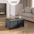 thumbnail image 4 of STORAGEBUD Pouf de Rangement avec Rangement pour Salon, Cube de Rangement de 16 Pouces, Petit Repose-Pieds Ottoman, Repose-Pieds Boucle Max 330lbs, Pouf Gris, 4 of 5