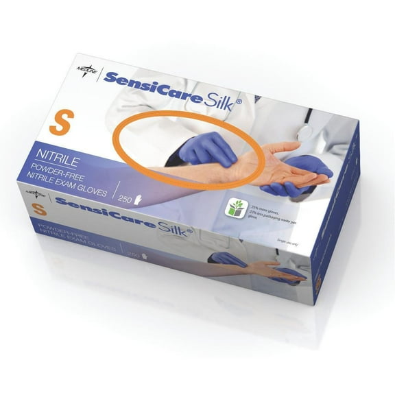 Medline SensiCare Silk Nitrile Exam Gloves (Case of 10 boxes)
