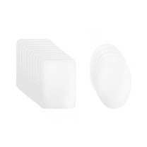 Johnson & Smith Iron On Patches - 14-Piece Iron On Patch for Clothing, Jeans Repair - Adhesive Fabric Patches in 2 Shapes - Easy to Use, No Sewing Needed - Cool Rectangle and Round Patches – White