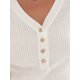 thumbnail image 5 of INSPIRAR CHIC Blusas de Mujer de Punto Acanalado con Cuello en V y Botones de Manga Corta M Blanca, 5 of 6