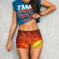 thumbnail image 3 of Gukieu Tennis Ball In Fire Print Women's Sports Shorts, Elastic Waist High Stretch Running Yoga Gym Sweatpants-XX-Large, 3 of 8